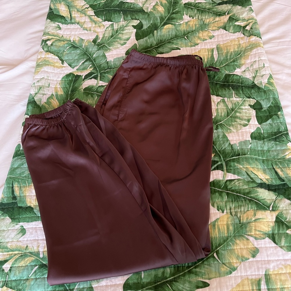 Uniqlo purple satin joggers